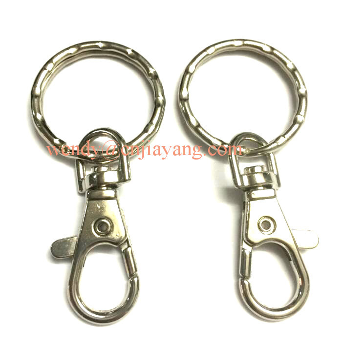 jiayang rainbow color snap hooks flat key ring and keyring split with chains