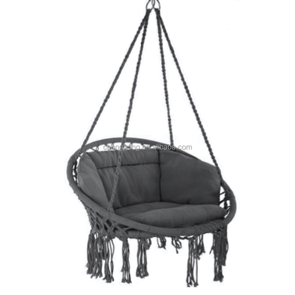 Hand Woven Macrame Cotton Rope Swing Chair Boho Hammock Hanging Chair Camping Hammock