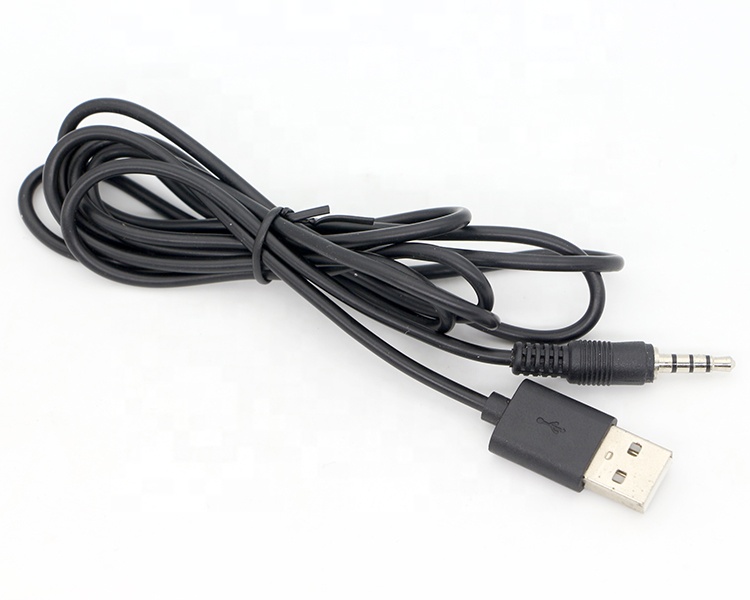 Custom 3ft 3.5mm Male Aux Audio Jack to USB 2.0 Male Data Charger Cable for car speaker