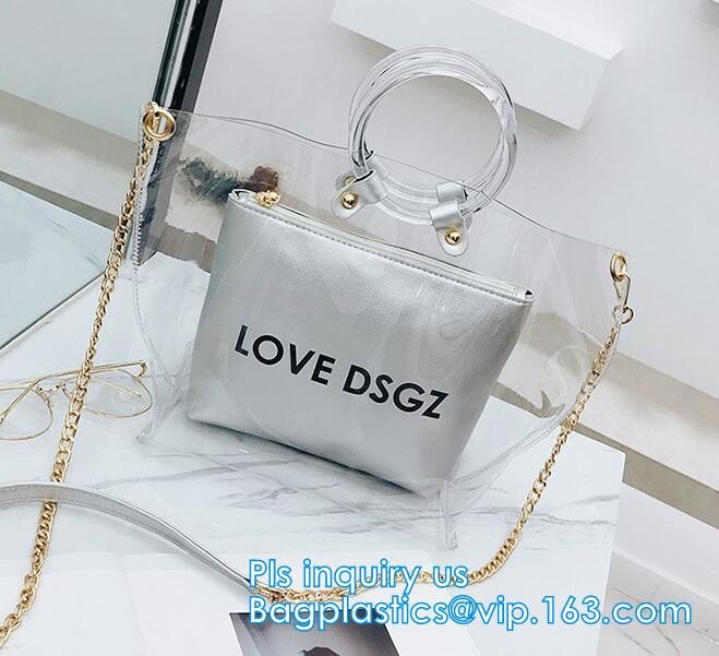 Purses PVC Vinyl Plastic Purse Bag Handbag Ladies, Summer pvc tote bag lady transparent PVC handbags, Shoulder Handbag H