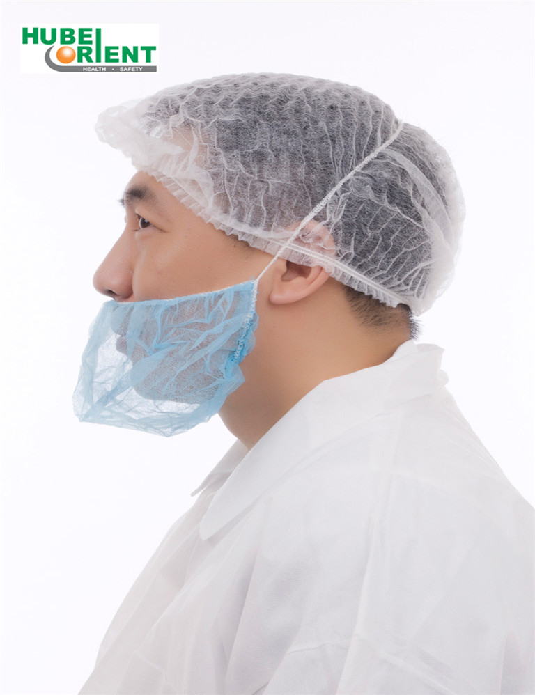 Breathable Disposable Nonwoven Beard Cover With Single Elastic For Barber Shop
