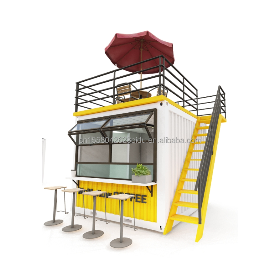 Galvanized Steel Bending 180g Frame Modern 10ft Container Bar Food Shop for Outdoor Made of Modified Shipping Container