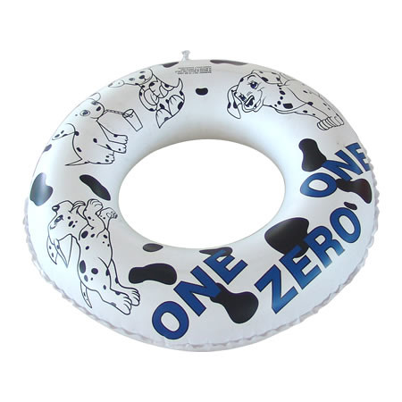 Inflatable pvc swim ring, silk printing vivid dogs cartoon colors for kids