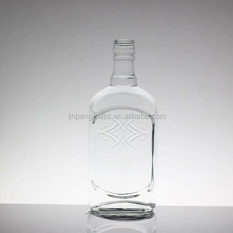 Glass Tequila Spirit Bottles with Fancy Vintage Design in 350ml/700ml/750ml Volume