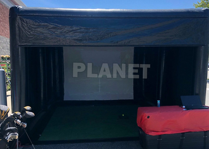 Air Sealed Black PVC Customized Sports Cage Tent Inflatable Golf Simulator Tent