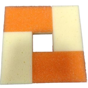 China Kitchen Essential Customized Size Orange Yellow Temperature-sensitive Sponge For High Water Absorption And Durability on sale