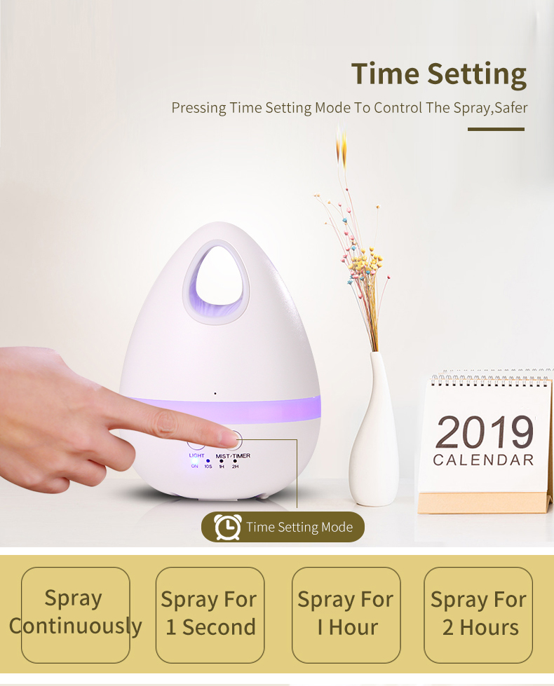 Egg Shaped Cool Air Mist Humidifier , 200ml Large Capacity Humidifier