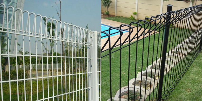 hot dipped galvanized BRC welded mesh panel fencing, roll top fence, decorative public park fence