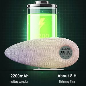 SM-2402 Model Shark Tooth Shaped Wireless Clock with Colorful Lights and Fabric