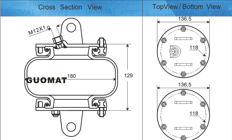 GART ARI.275 1B5081 Industrial Rubber Bellows NO. 1B5081 Two Vertical Iron Blocks On Plate