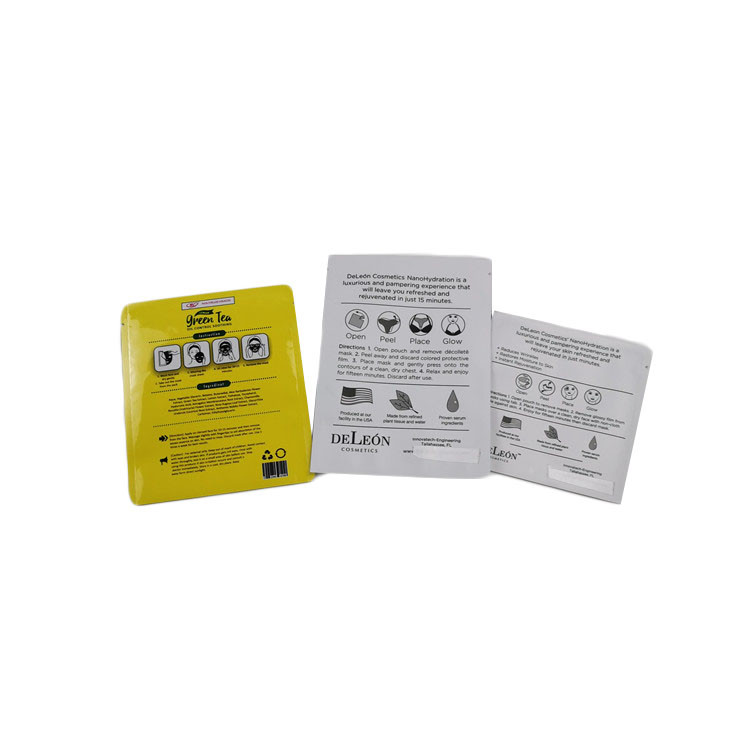 Aluminum Foil Resealable Packaging Bags Matt / Glossy Finish Mylar Cosmetic Face Mask Packing