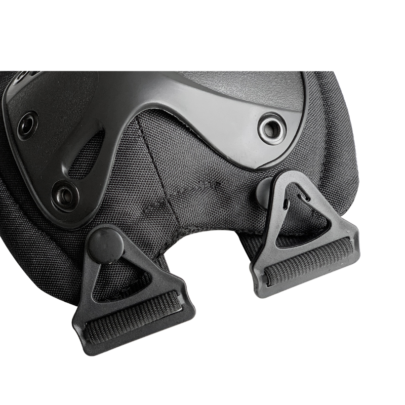 Thick Black Polyester Safety Protection Gear Durable Elbow and Knee Pads with 6 Holes