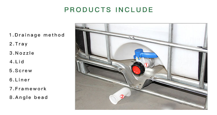 Diesel Fuel Barrel Acid And Alkali IBC Outdoor Plastic Heavy Duty Barrel With Iron Frame