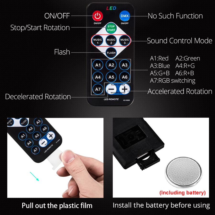 RGB Disco Ball Party Lights DJ Disco Light LED Projector Strobe Lamp Birthday Party Car Club Bar Karaoke Xmas Sound Acti