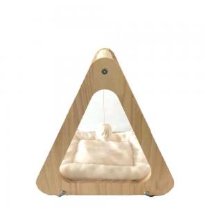 China CARB Wooden Cat Friendly Furniture Foldable Cat House Bed For Felt Cave Scratching on sale
