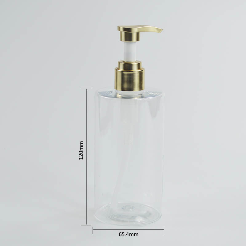 350ml Round Flat Shoulder Lotion Pump Bottle for Plastic Shampoo Shower Gel Packaging
