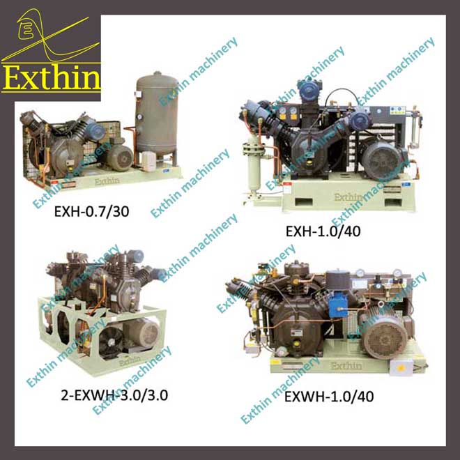 Piston air comprssor for PET bottles