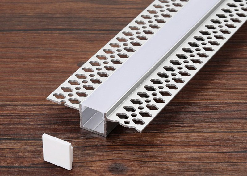 Led Strips Lighting Recessed LED Aluminium Profile With Spring Clip