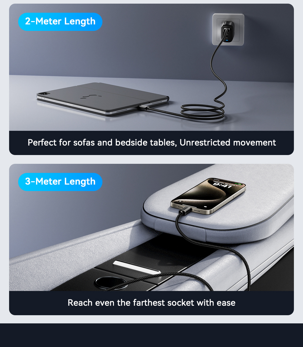 ESSAGER ES-X60 Series 60W USB A to C Charging Cord Best USB C Cable