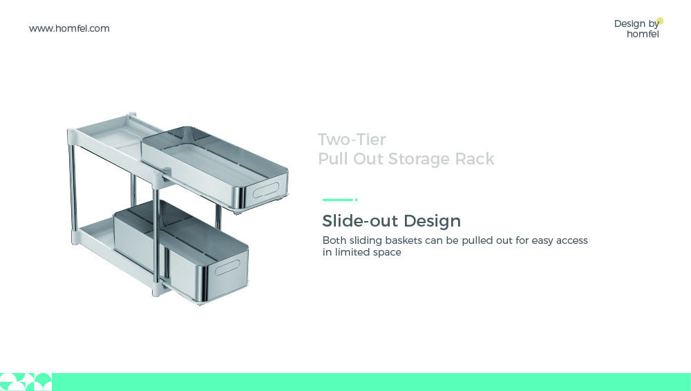 Under Sink Kitchen Storage Rack Clutter-Free 2 Tiers Stainless Steel Kitchen Rack