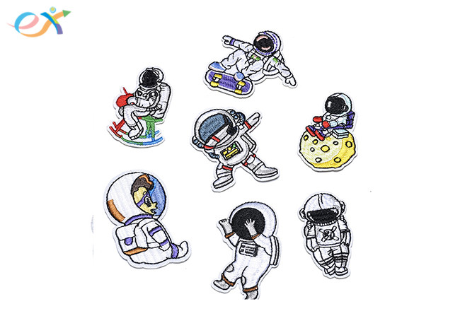 Stock Embroidery Iron-On Backing Cosmonaut Embroidered Patches