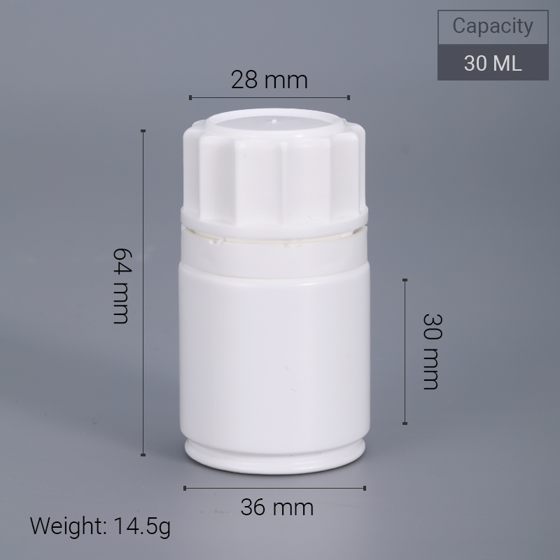 30ml HDPE Pill Vitamin Reagent Bottles With Childproof Cap and Desiccant for Sealing Type