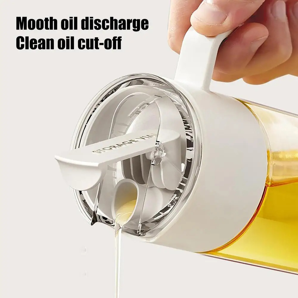 Auto Flip Cooking Oil Bottles Leak Proof Oil Dispenser Bottle With Automatic Stopper Cap Non Slip Handle For Kitchen Cooking