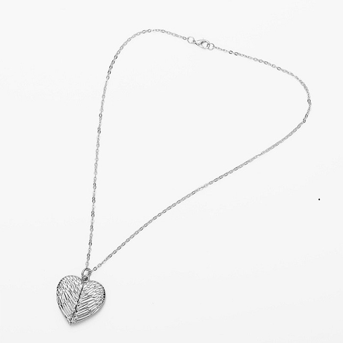 Sublimation Blank Angel Wings Locket Photo Necklaces Pendants Sublimation Printing Jewelry