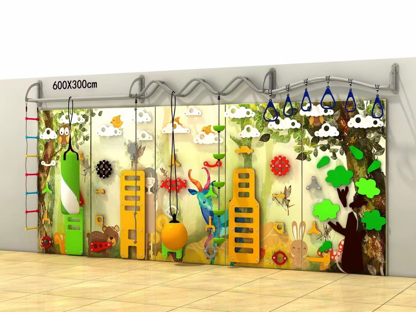 Kids Rock Climbing Wall for Indoor Gym Climbing Equipment NO Inflatable