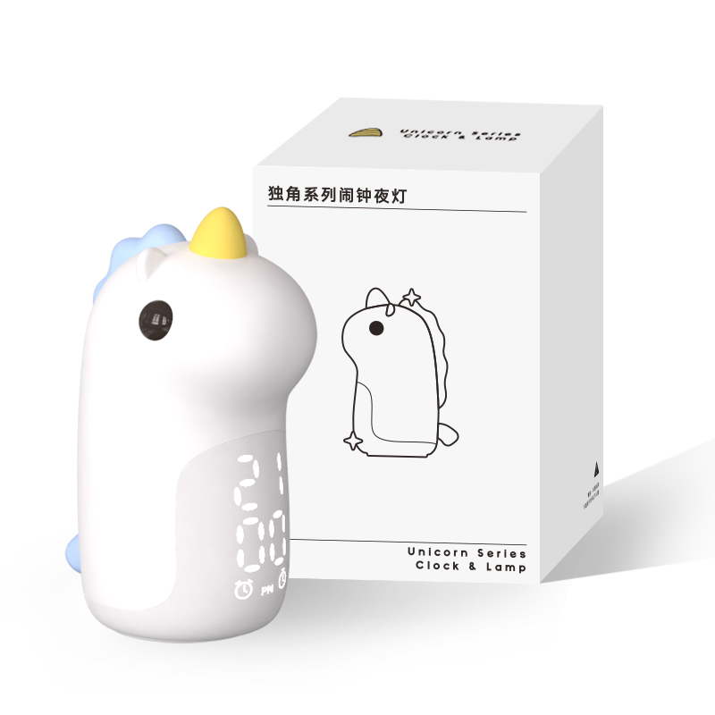 Mini Smart Unicorn Silicone Night Light Alarm Clock Support Dimmer Customized Designs