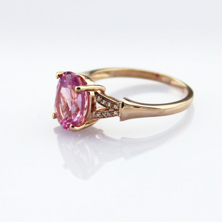 White Gold Plated Sterling Silver Oval Cubic Zircon Ruby Ring(F56)