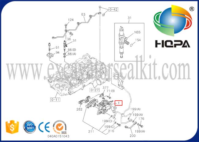 8973060449 8-97306044-9 Engine 4HK1 Fuel Injector Pump Assembly 