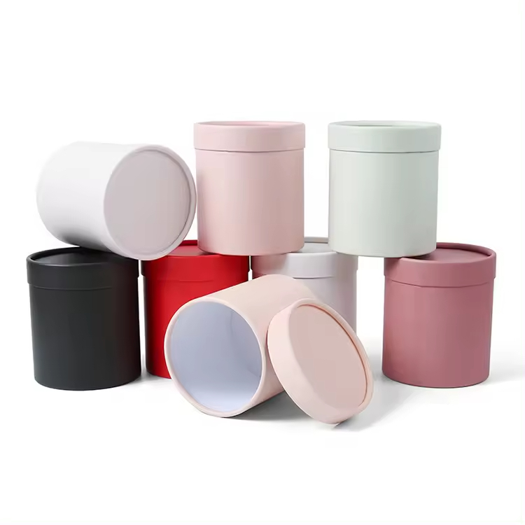 Custom Luxury Rose Flower Round Cylinder Wedding Gift Boxes for Mom Mother Valentine's Day