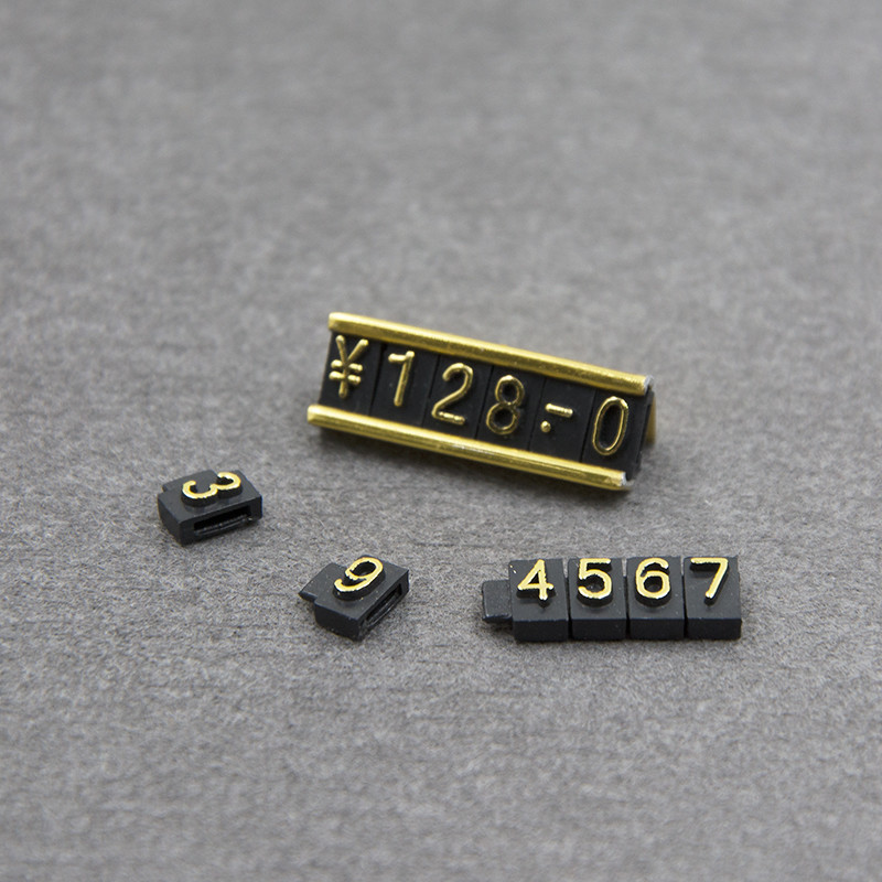 Plastic / ABS Number Jewelry Price Tags With Gold Stand S / M / L / Xl Size