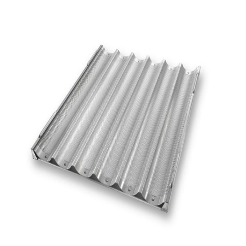 Rk Bakeware China-Siicone Glazed 800*600mm 8 Flutes/ Channel French Baguette Tray