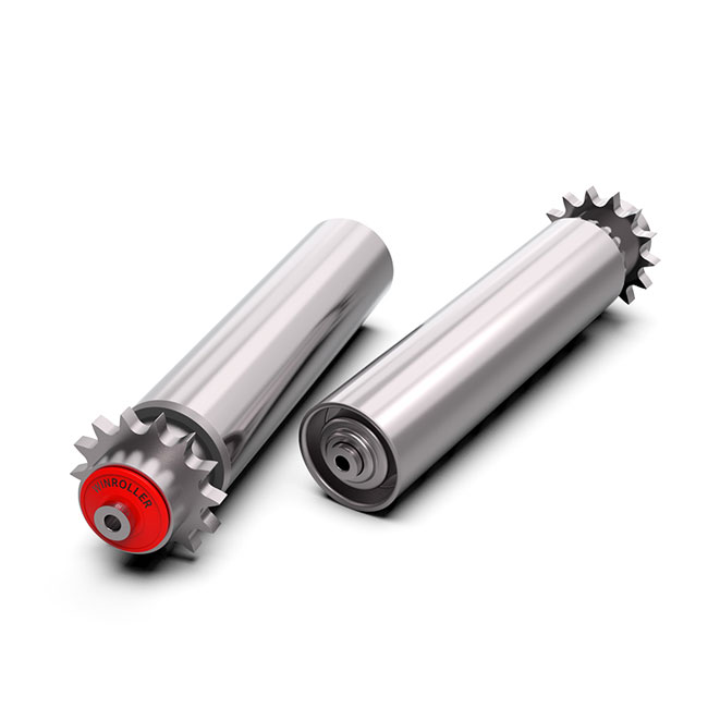 High Strength Steel Conveyor Roller With Double Sprocket For Heavy Load Conveying