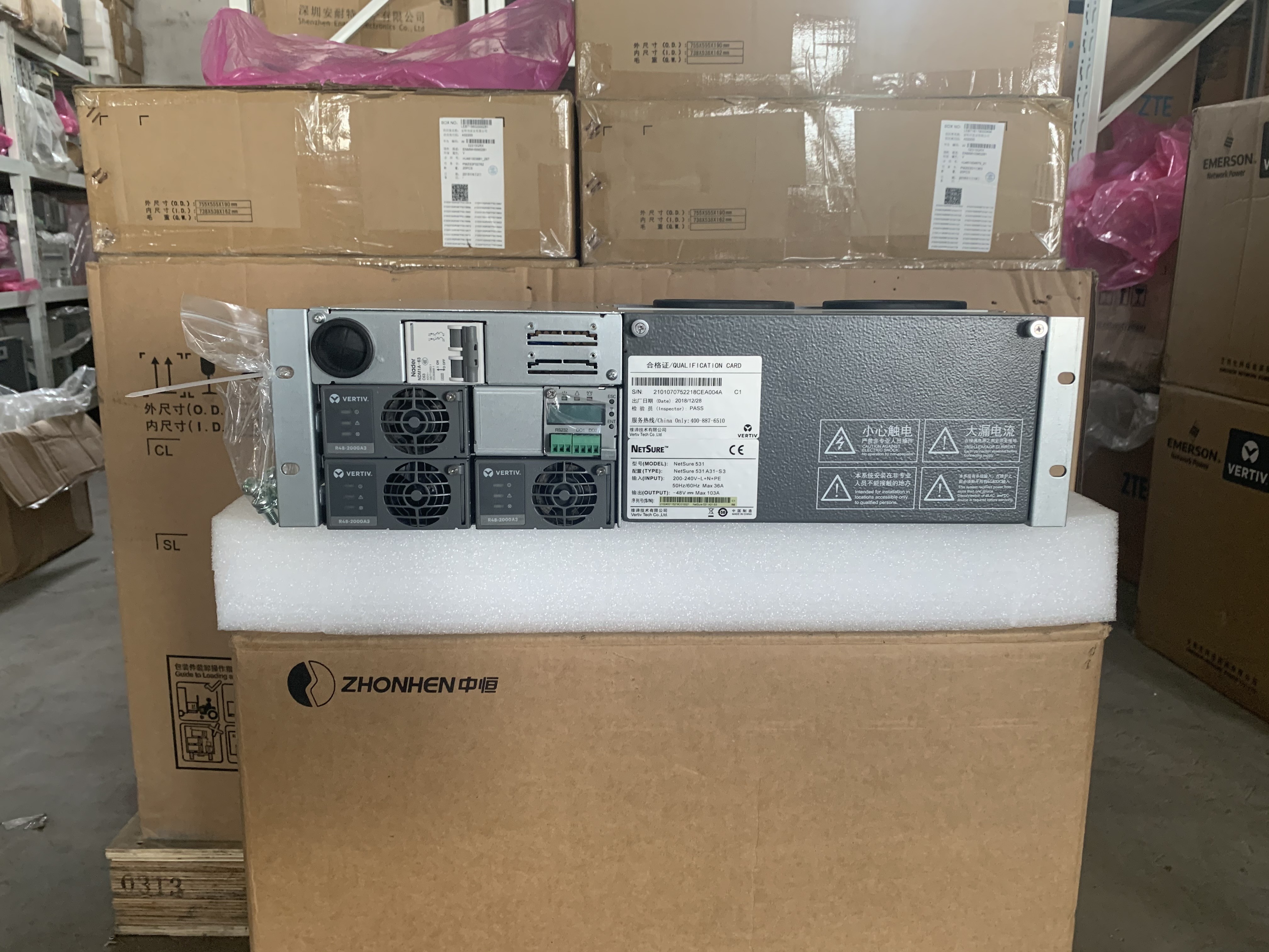 Vertiv 48V 90A Embedded DC Power Supply System Emerson Netsure 531 A31-S3 With R48-2000A3 R48-2000e3 Rectifier Module