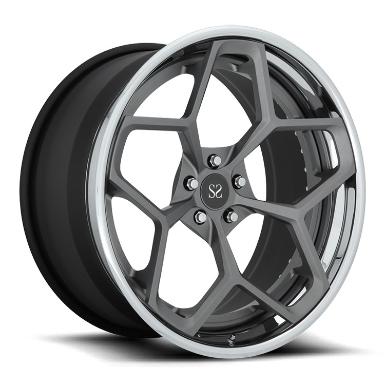 20 inch customized red spoke 2 piece forged car wheel rim china