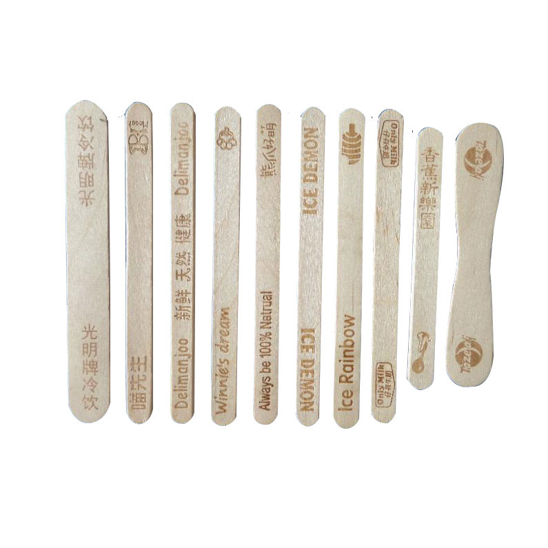 FDA Approved Disposable Wooden Ice Cream Stick Colourful Ice Cream Sticks