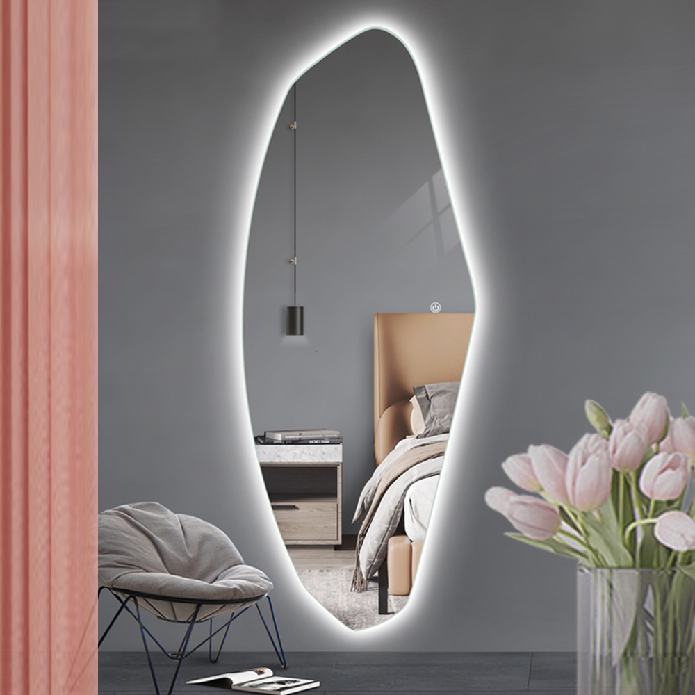 Full Size Unbreakable Glass Mirror for Top Fashion Ornate Safety in Hotel LED Mirror