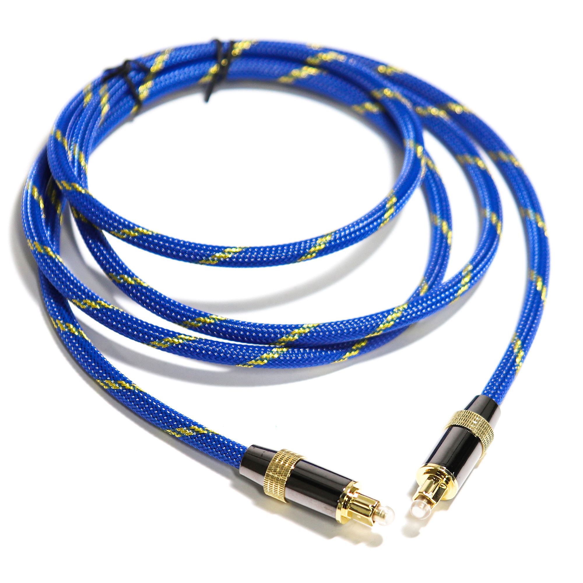 Toslink Didital Optical Cable Plated Golden 4K Port woven Blue Rope Coaxial HiFi sound For Audiophile HiFi 1.2M 2M