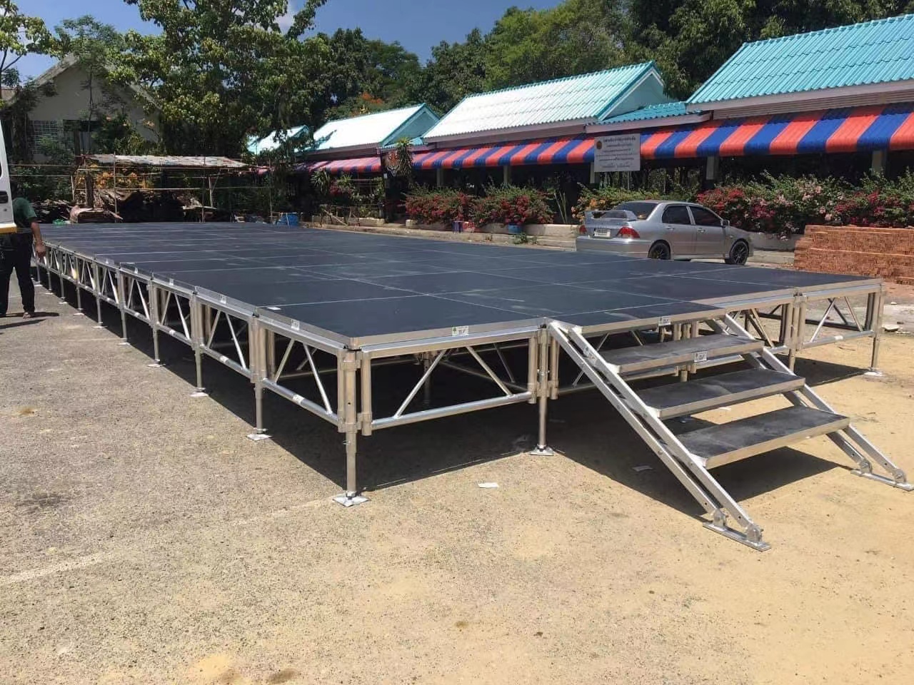 4ft X 8ft Portable Event Stage Platform Aluminum Glass Stage Platform