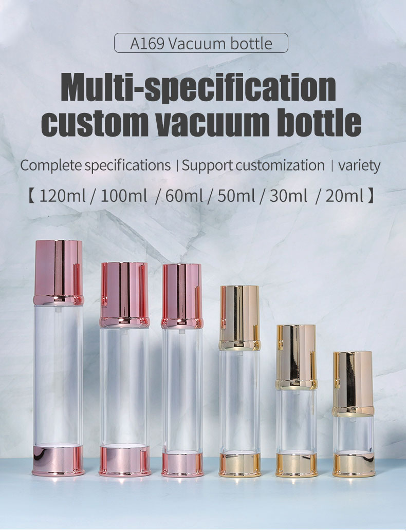 Round Shape Airless Cosmetic Pump Bottle 20ml 30ml 50ml 100ml Plastic Luxury Lotion Bottle