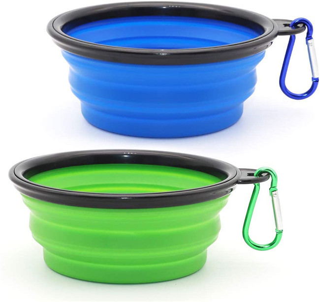 Foldable 450ml Collapsible Dog Water Bowl 66g Dog Bowl With Rubber Base
