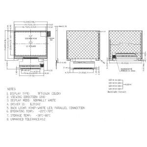 36pins 2.31Inch FPC Connector TFT LCD Panel