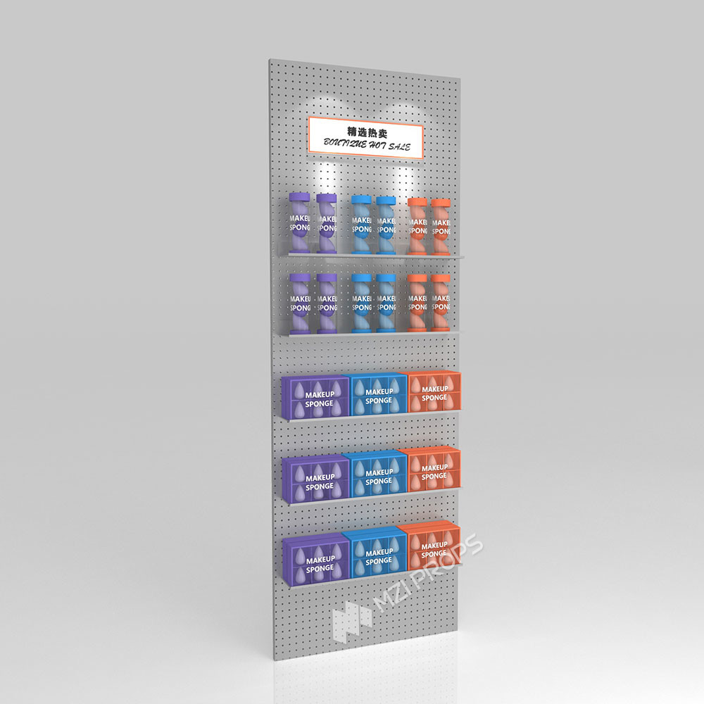 GDR01-BZ-03 Retail Display Column with Grey Melamine and Iron Structure for Modern Retail Stores