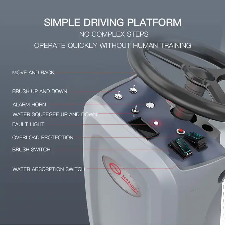 YZ-X6 Floor Washer Scrubber Machine Battery Powered Industrial Floor Scrubber Ride On