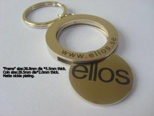 New disign fashion matte gold customed size 1.2mm promotional metal keyrings