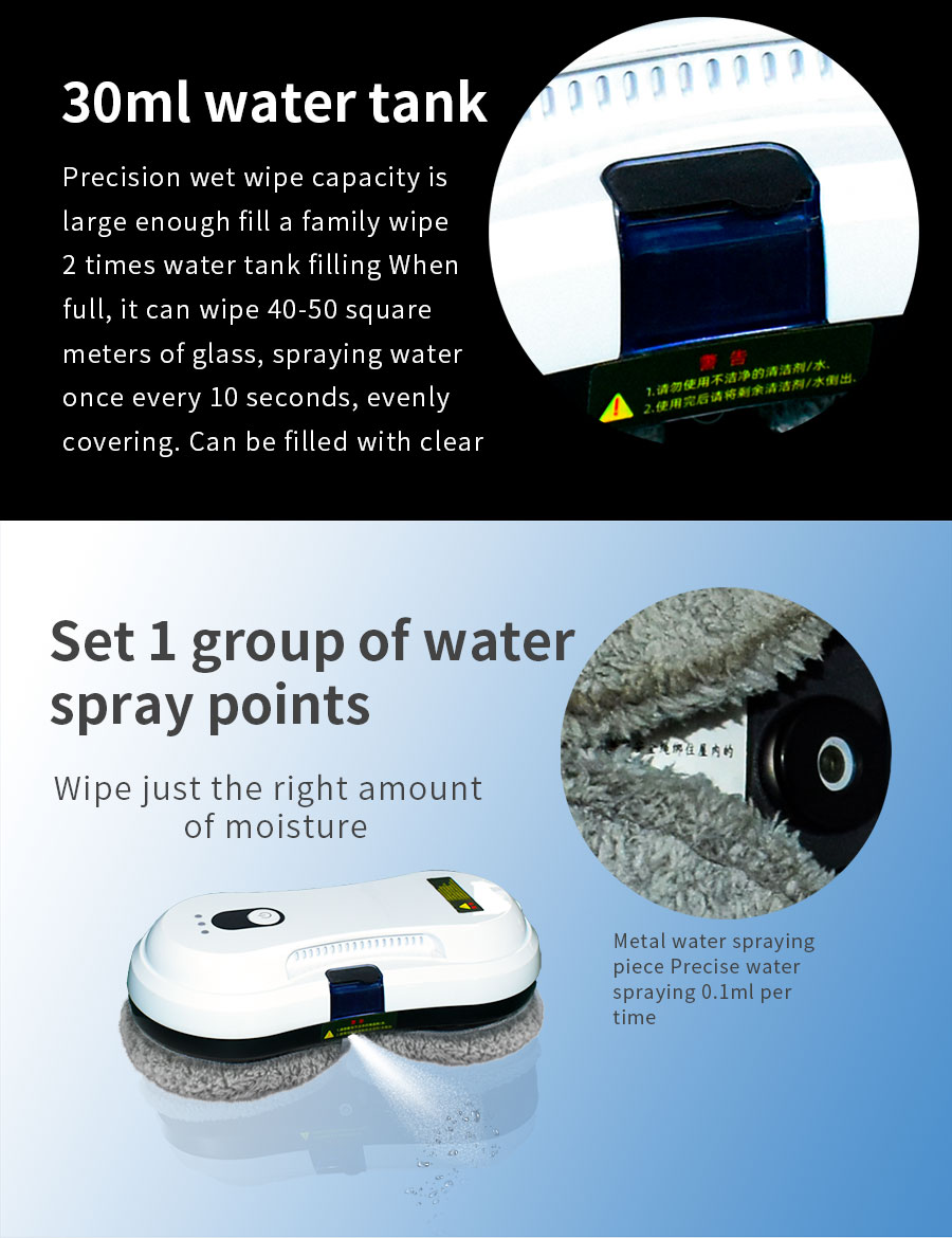 Water Tank Robot Window Cleaner Vacuum Spray Robot Cleaning Machine Infrared Navigation