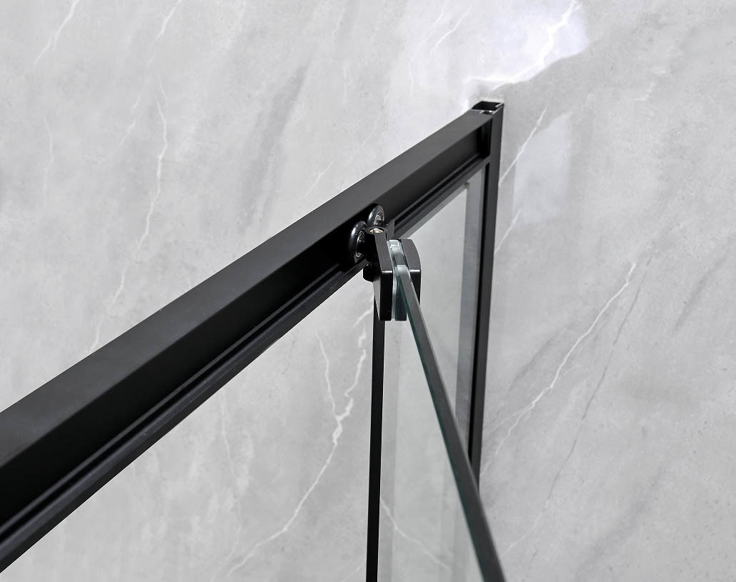 6/8mm Tempered Glass And Alum Frame Black Square Shower Enclosure Modern